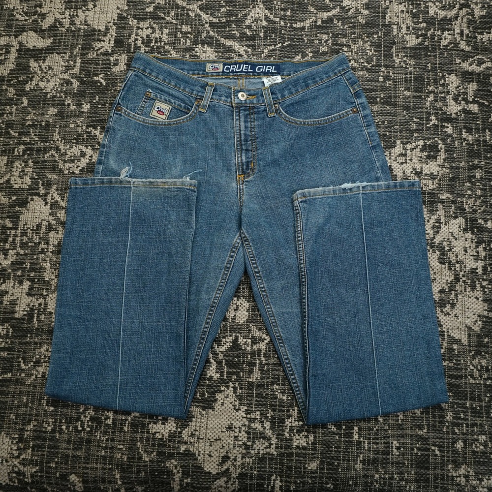 Cruel Girl Women's‎ Mom Jeans 11 Short Medium Wash Denim Bootcut Western Retro